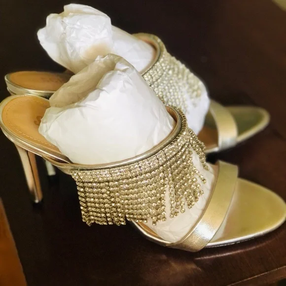 NIB SCHUTZ Sonia crystal fringe slide sandal - Picture 2 of 6